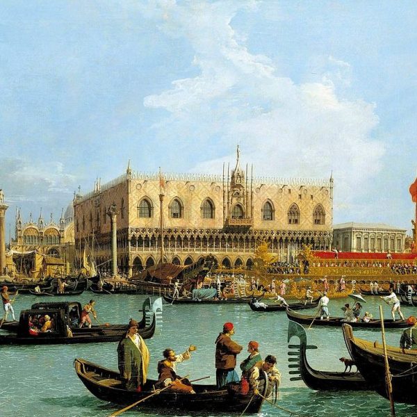 The Doge's Palace in a Canaletto painting